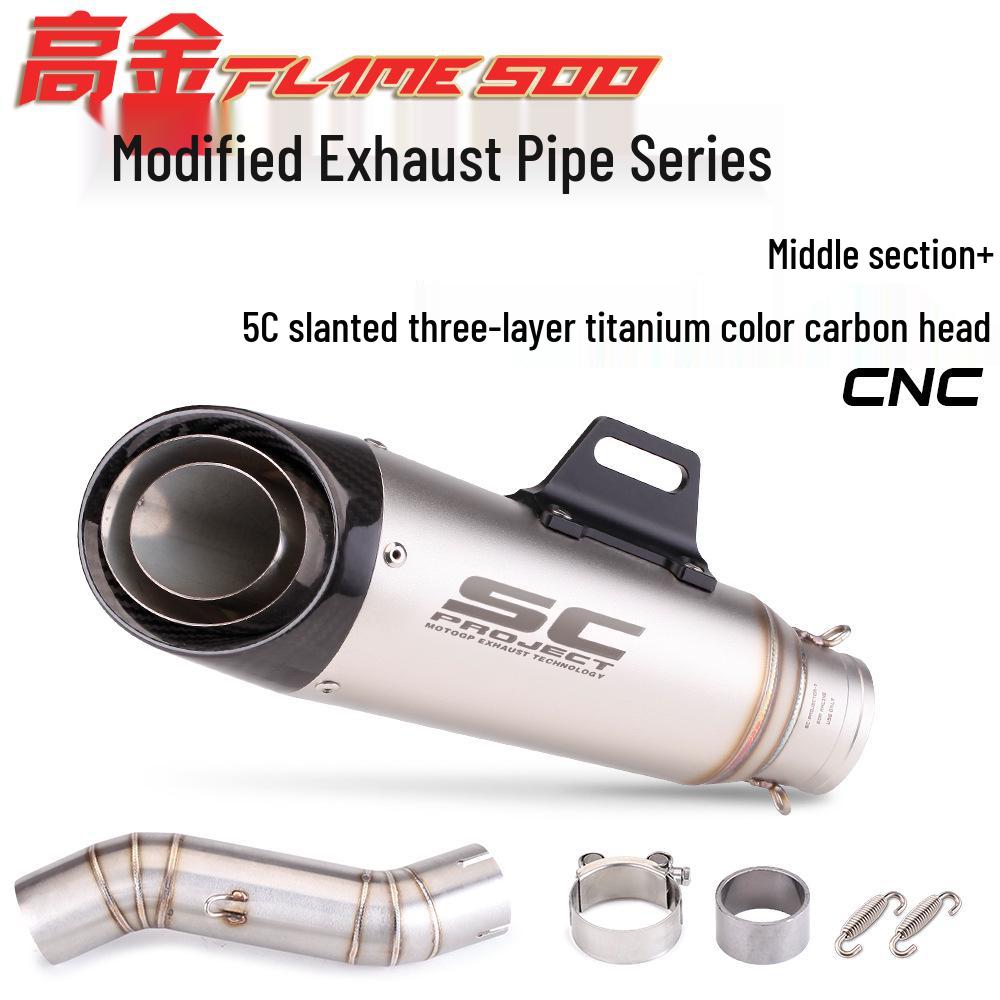 Gaokin Flame500 Exhaust 51mm Mid-Section Connector Modification
