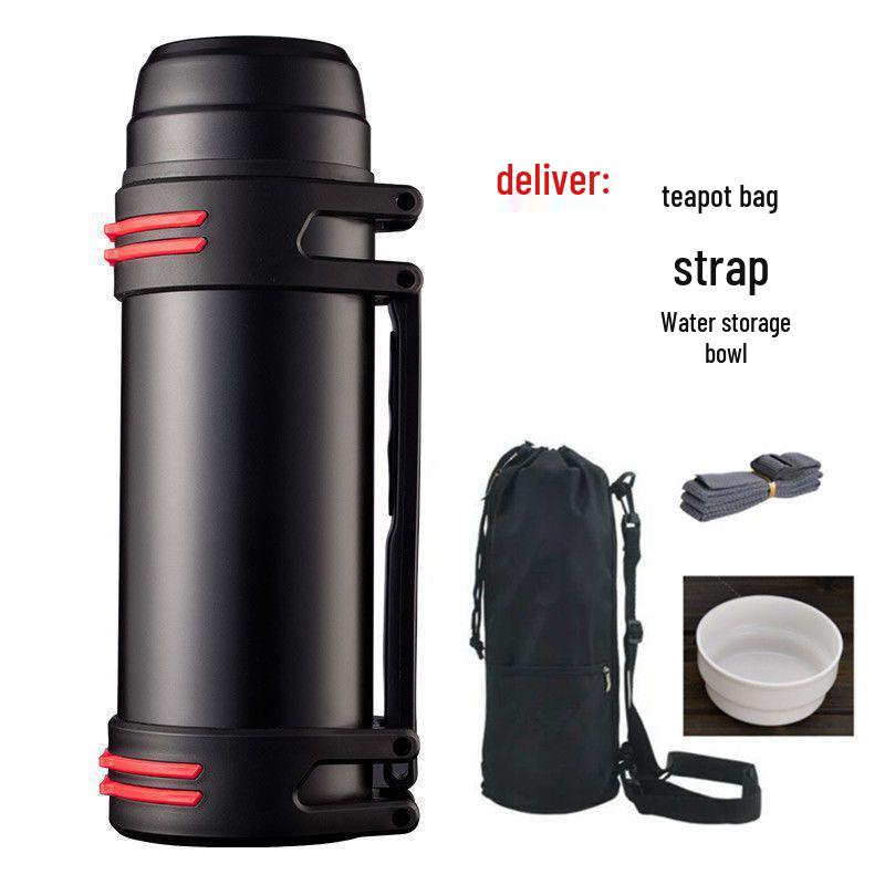 Portable Stainless Steel Insulated Travel Kettle - Large Capacity Outdoor Thermos Bottle