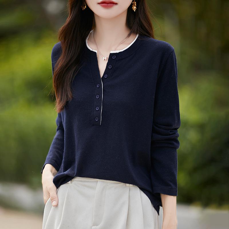 Cashmere genser for kvinner Qinghe cashmere 50 % ull 50 % silke Dame høst og vinter kashmir genser myk og varm