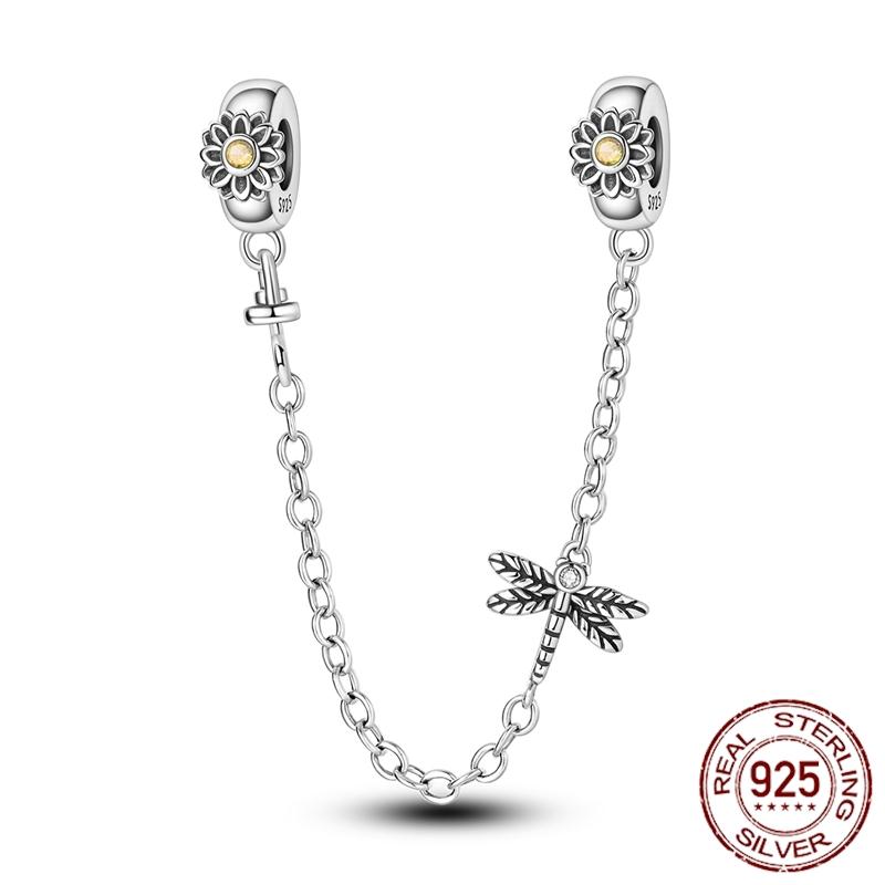 Copper Stars Moon Sun Clover Safety Chains Pendant Charms Beads Fit Original Bracelets Diy Jewelry Gift For Women