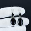 Black Onyx & Black Spinel Gemstone Earrings, 925 Sterling Silver Earrings, Silver Earrings For Gift, Dangle Drop Earrings For Birthday Gifts