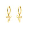 S925 Sterling Silver Bow Drop Huggie Hoop Earrings Ribbon Knot Charm 18K Gold Plated Dainty Drop Earrings for Women