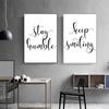 Inspirational quotes Poster Hand painted font canvas living room wall decorative painting art