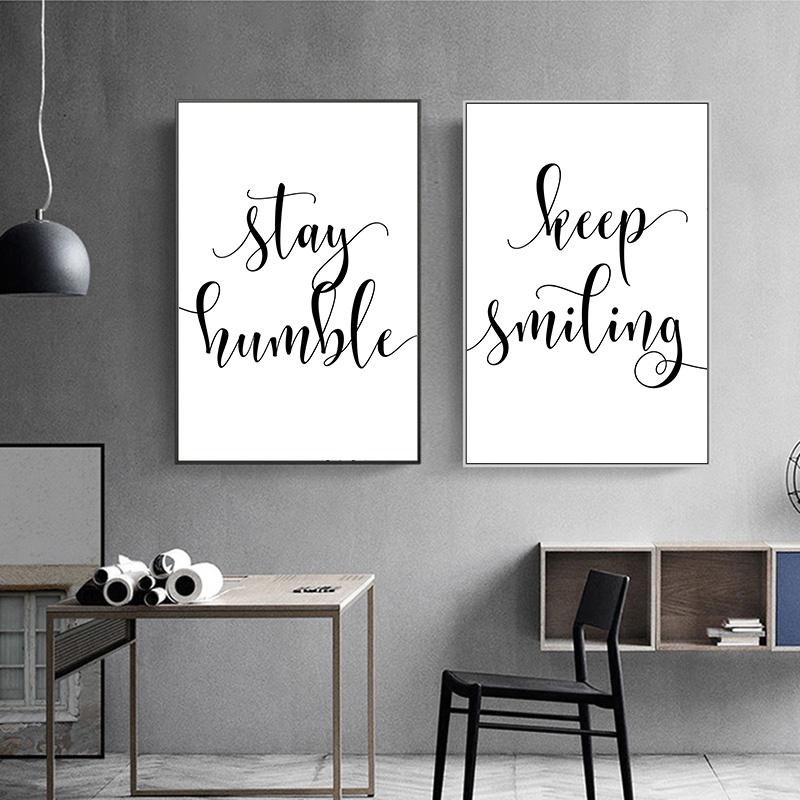 Inspirational quotes Poster Hand painted font canvas living room wall decorative painting art
