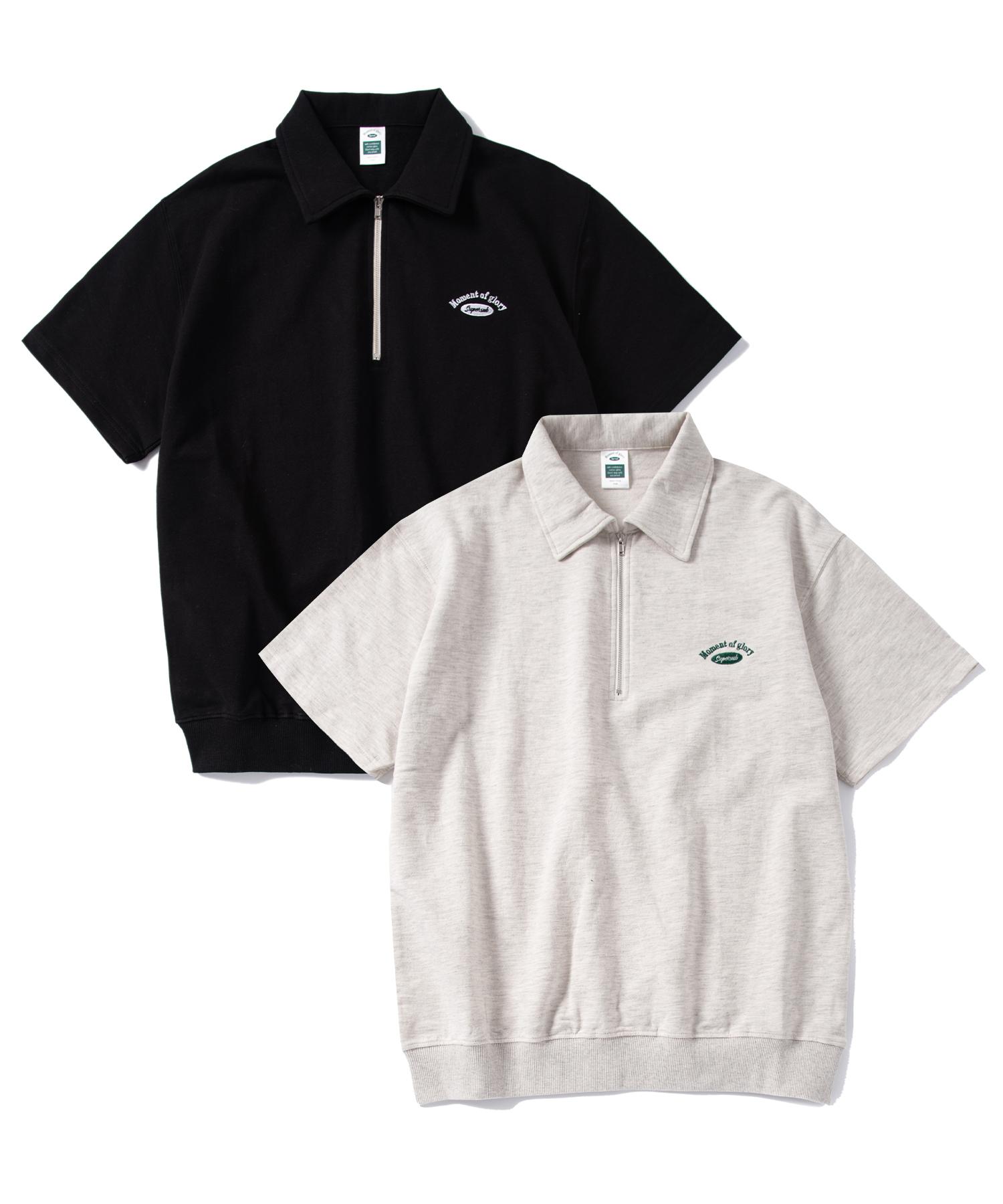 Super Serve Half Zip Short Sleeve Sweatshirt 4 Colors Black/L