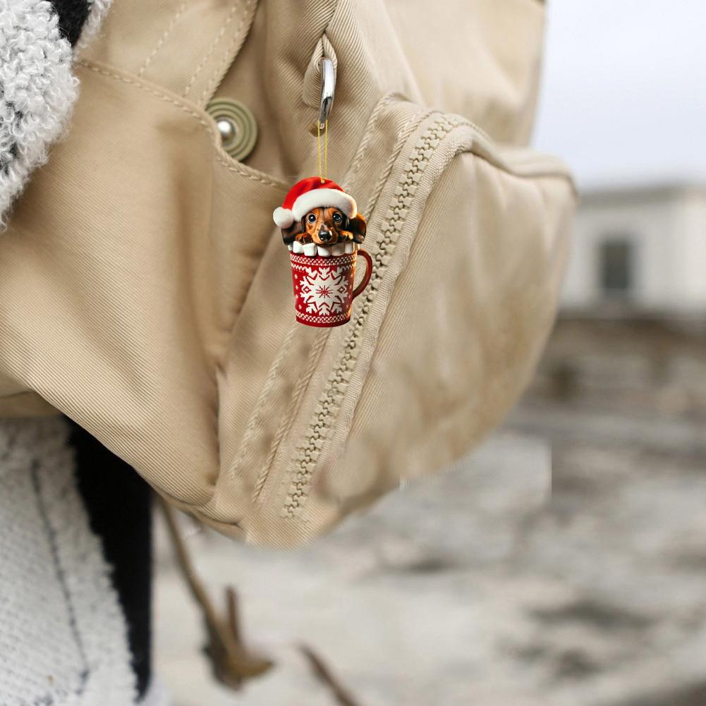 2D Dachshunds Advent Calendar Cat Pendant Ornament 24 Days Christmas Countdown Calendar Xmas Tree Hanging Pendant Christmas Gift