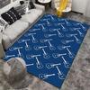 Blue Carpet with White Guitar Pattern, Music Theme Home Decor Rug Suitable for use as an anti-slip for living room bedroom sofas