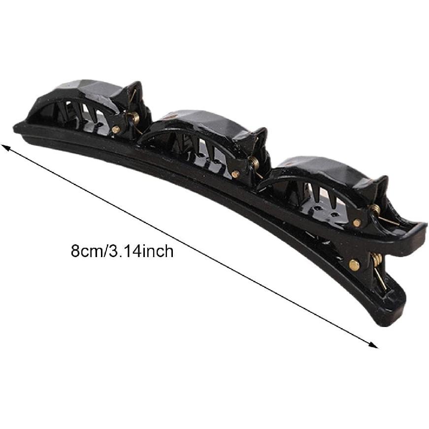 6Pcs Black and Brown Double Layers Twist Band French Braider Hair Tool,Fashion Twist Plait Clip Front Hair Clips Hairpin Headband Beauty Tool,