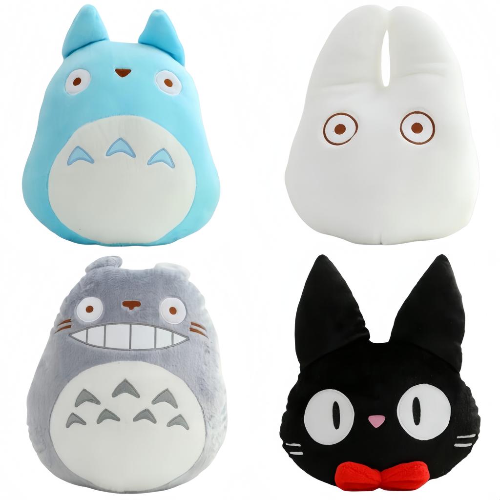 Super Weiches Niedliches Totoro Und Schwarze Katze Plüschtier Puppe Kuscheltier Kissen Wurfkissen
