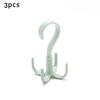 3pcs 360 Degree Swivel Four Prong Hook for Wardrobe and Tie Drying - Multifunctional Hanger and Tie Hooks