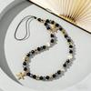 Cute Acrylic Wristband Mobile Phone Strap Five-Pointed Star Keychain Phone Bead Charm Straps Beaded Lanyard Decorative