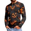 Men's Casual Button-Down Sweatshirt Fashion Printed Long Sleeve Shirt Pullover