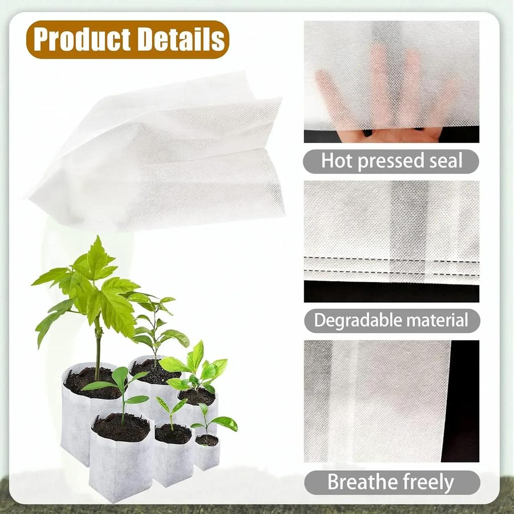 Plant Grow Bags Nursery Bags Seeds To Sow Flower Pots Biodegradable Non-woven Fabric For Home Garden Accessories Tools