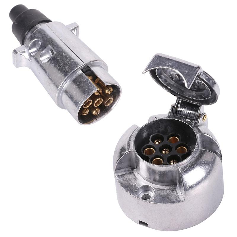 Аксессуары для прицепа — 7-контактная вилка для прицепа, розетки для автодомов, 12 В, буксировочное устройство, 7-контактные металлические разъемы для прицепа