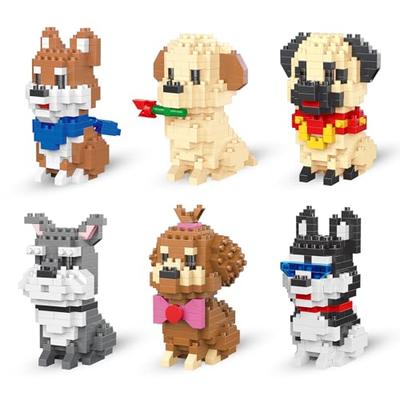 LULUFUN Dog Micro Block Animal Toys, Set of 6, Mini Blocks, Pet Dog Building Set, DIY Model, Gift for Men and Women, Birthday, Christmas, Cute