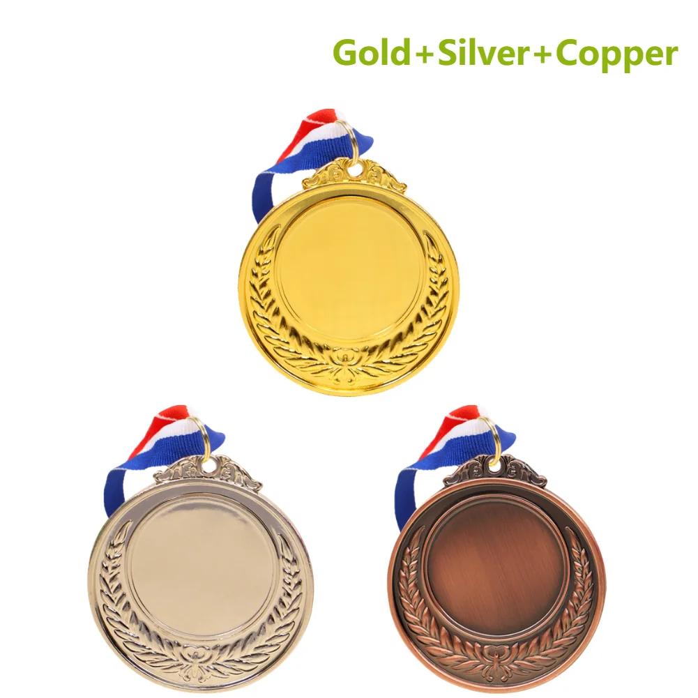 5.2cm Altın/Gümüş/Bronz Madalya Ödül Madalyaları Boyun Kurdelesi ile Spor Ödülleri Metal Kazanan Madalyaları Yarışmalar Parti Yarışı için