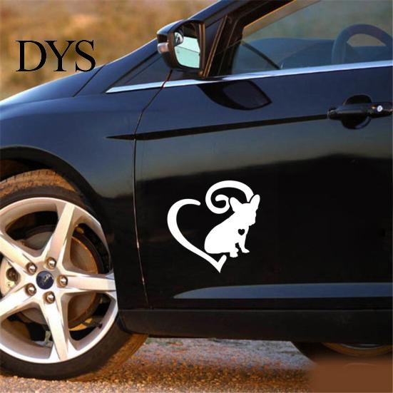 Cartoon Francouzský buldoček Frenchie Love Heart Vinyl Decal Auto Adhesive Sticker