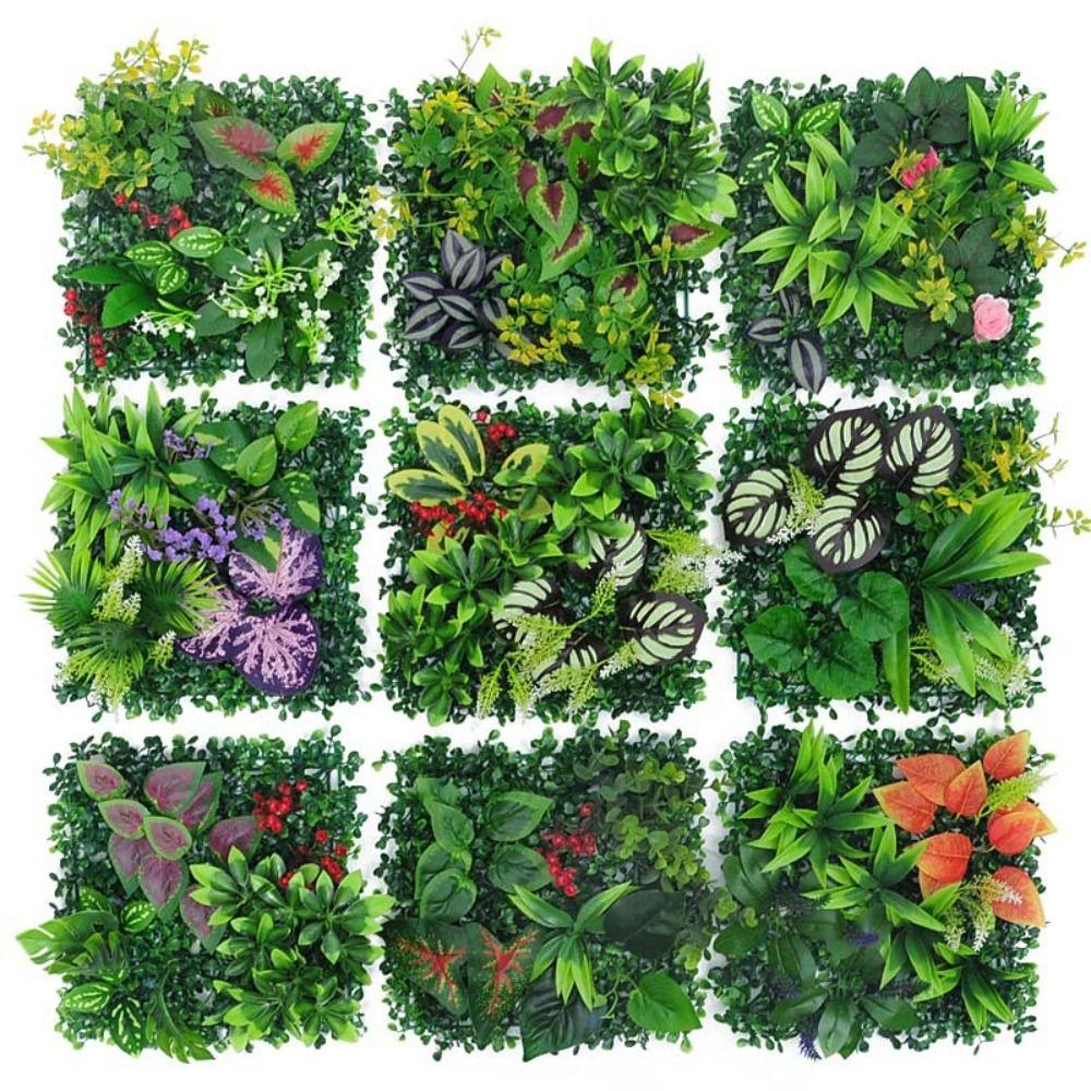 Durable Artificial Plant Wall Panel DIY Artificial Fern Grass  Background Wall Decoration