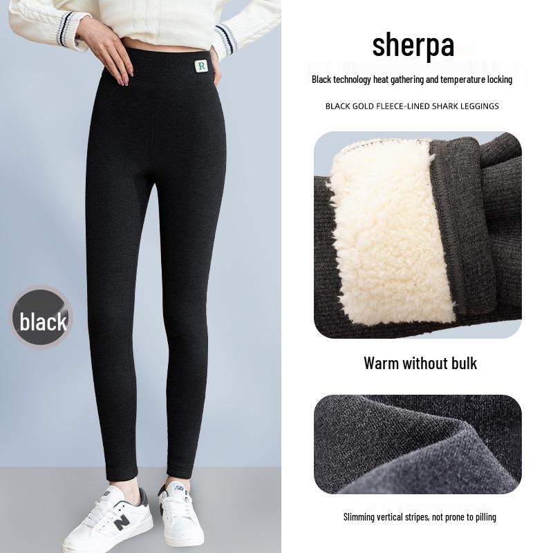 

Женские леггинсы в рубчик с высокой посадкой и флисовой подкладкой - Теплые, Удобные, Хлопковые, для ношения осенью и зимой, Длина до щиколотки. XXL (70-85kg)