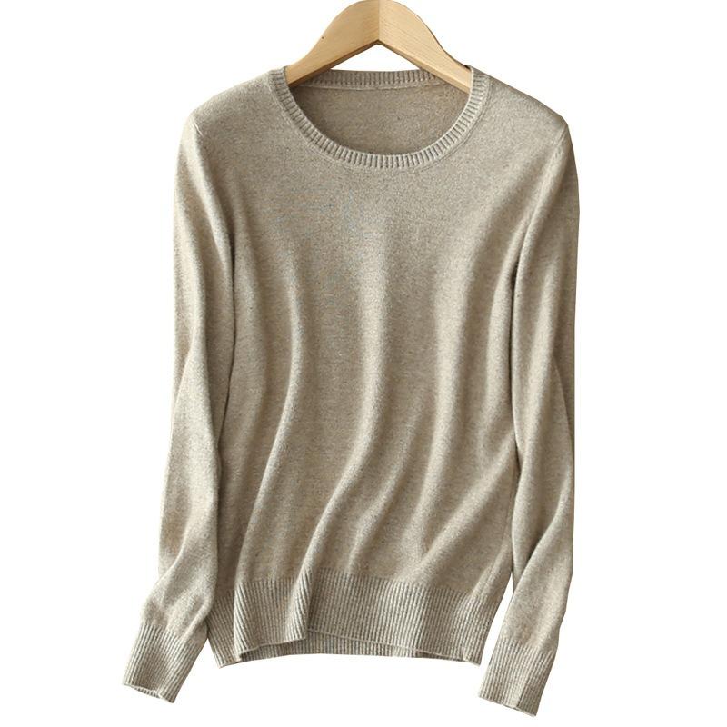 Spring and Autumn Sweater Women's Round Neck Large Size Pullover