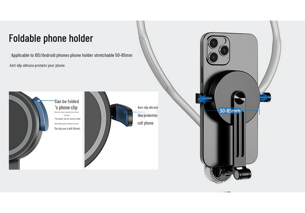 Cross-Border Neck-Hanging Magnetic Phone Holder for Live Streaming & Vlogging