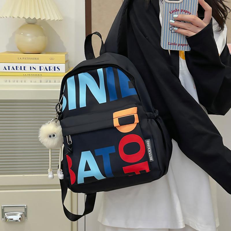 Студенческий школьный рюкзак с буквенным принтом — фото 4