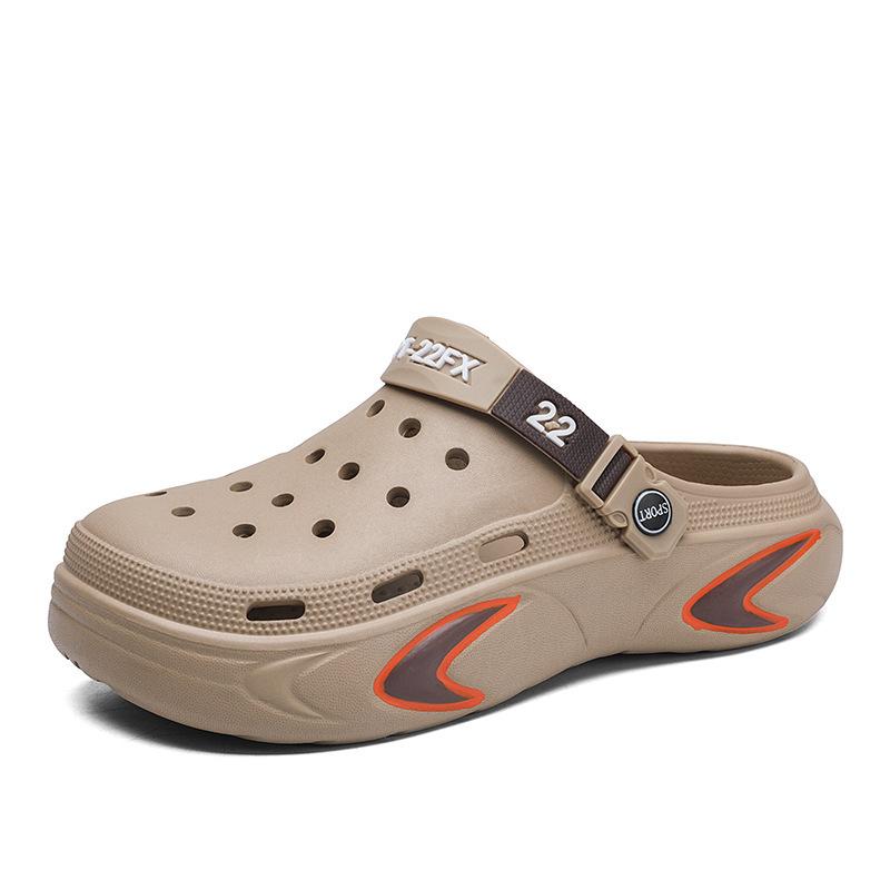 Baotou drag men's outer wear hole shoes men's trend outer wear casual beach shoes men's soft sole breathable tide sandals