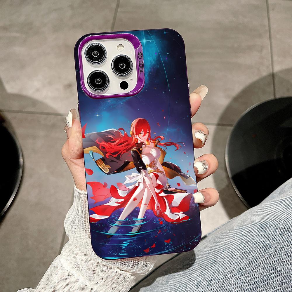 HSR Himeko Purple Translucent Mobile Phone Case for iPhone 17 16 15 14 13 12 11 X XR XS Air Pro Max Plus Colorful Cover