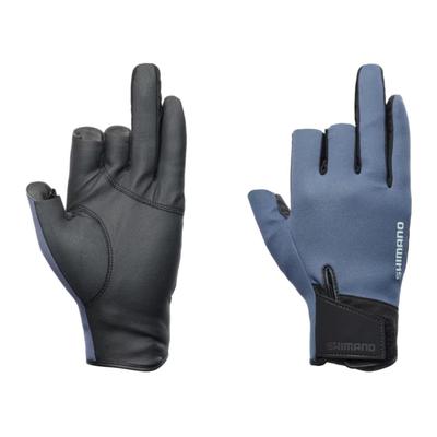 SHIMANO Titanium Alpha Gloves 3-Finger Cut GL-054Y Blue Gray M