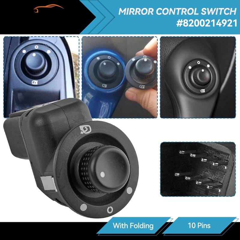 Electric Mirror Adjuster Switch 8200214921 For Renault Captur Clio MK4 Modus 10Pin Control Knob