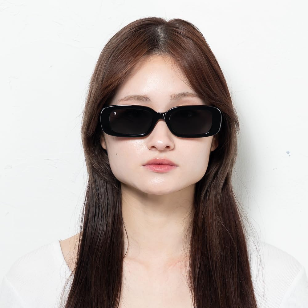 MODERN CLASSIC O Rectangle Sunglasses with Rounded UV UV400 Polarized Sabae Asian Includes Sunglasses Case Corners, Protection, Unisex, Protection,