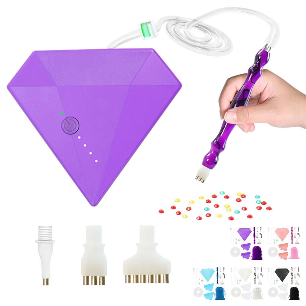 1 Set DIY Diamond Painting Pen Kit 1200mAh Rechargeable 3 Gears Adjustment Diamond Painting Vacuum Suction Point Drilling Tool