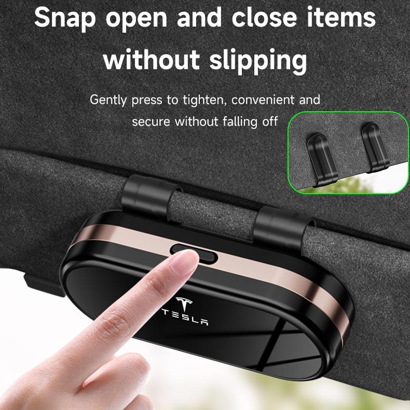 Tesla Car Logo Sun Visor Organizer Glasses Ticket Card Box For Tesla Model 3 Y S X Cybertruck Juguete Roadster Coil Bonina