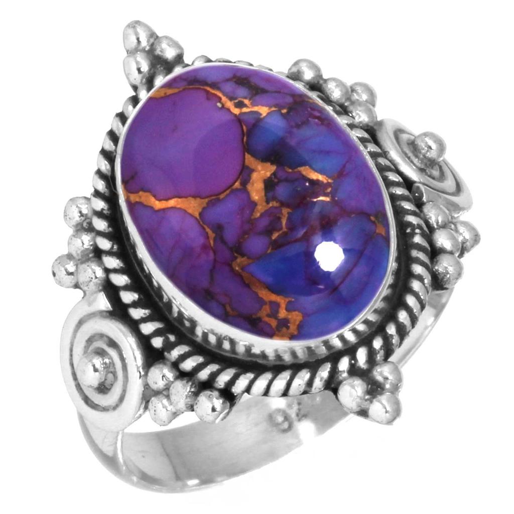 Pierścionek ze srebra próby 925 Kobiety Kamień szlachetny Ręcznie robiona biżuteria Prezent na Nowy Rok Niebieski Zielony Fioletowy Miedziany Turkus Perła Lapis Masa Perłowa Solitaire