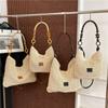 Urban Minimalist Woven Tote Bag With Bead Decoration For Daily Outings