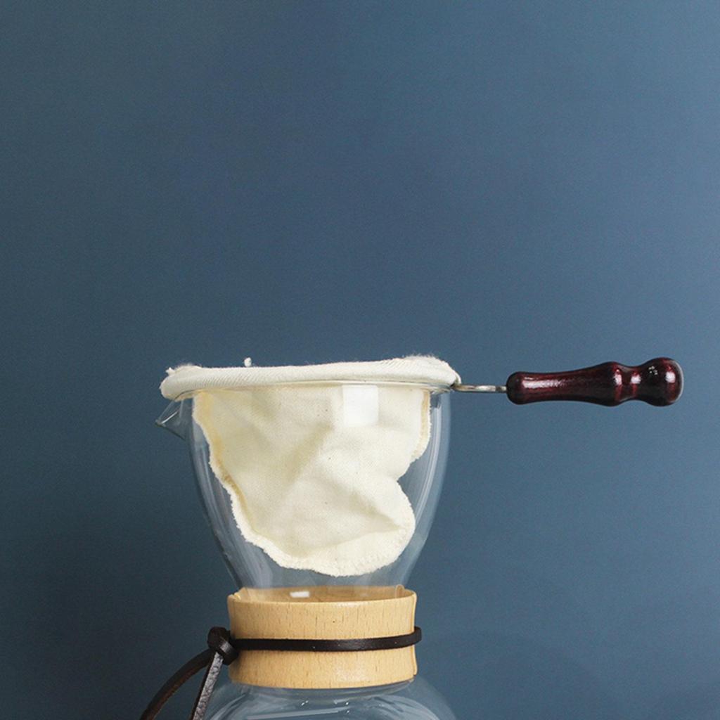 Reusable Coffee Filter Bag, Decor Handcraft, with Handle Flannel Cloth, Washable, Accessories Parts,