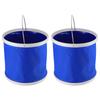 2Pcs Blue 9L Collapsible Bucket Portable Folding Bucket Water Container for Camping Hiking