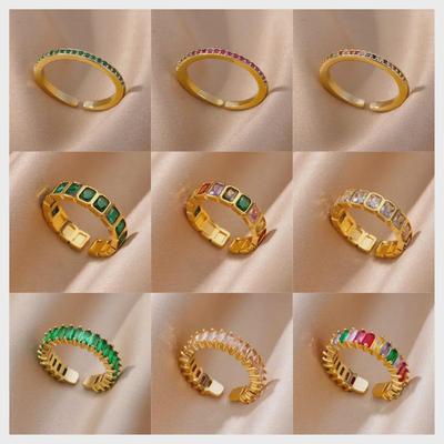 „18 Karat vergoldeter Zirkonring für Damen – modisches europäisches und amerikanisches Design, perfekt für Paare.“
