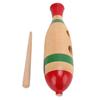 Wood Guiro Colorful Fish Shaped Straight Cylinder Guiro Percussion Instrument Toy for Children