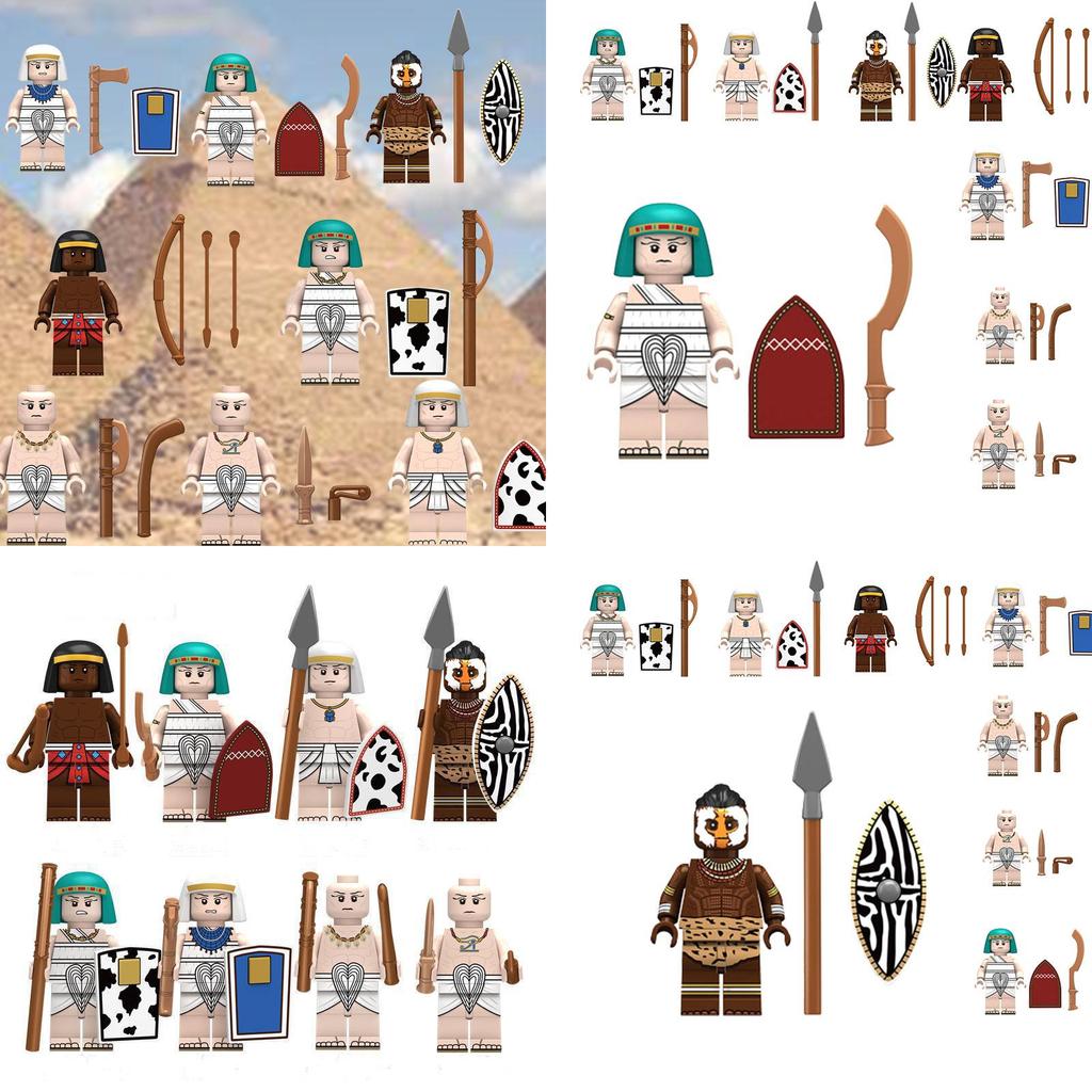 Children's Assembly Toy Intelligent And Educational Egyptian Spear Infantry Pharaoh Guard Building Blocks