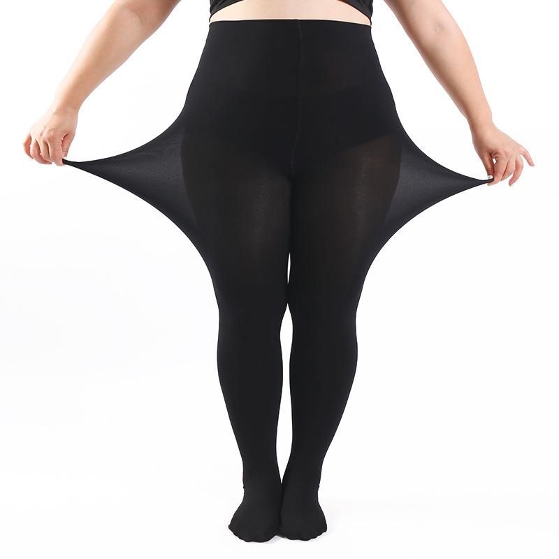 Collants noirs grande taille pour femmes, collants en velours 70D, bas, leggings grande taille 4XL, chaussettes transparentes pour femmes