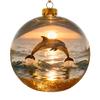 Acrylic Nature Bird Pattern Christmas Baubles Clear Round Ball Hanging Ornament For Elegant Festives Display And Gifting