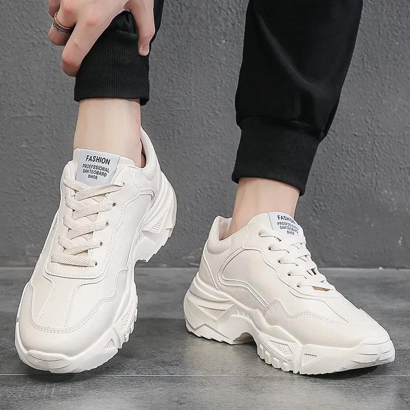 Fashion Men Platform Sneakers Fashion Men's Casual Shoes Comfort Breath Male Sports Shoes Wear-resistant Non-slip Platform Shoes for Men