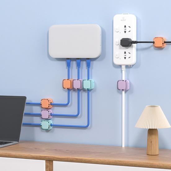 3/6Pcs Magnetic Cord Holder Adhesive Home Office Nightstand Desk Cable Organizer Wire Management Clip Phone Charging Cord Keeper