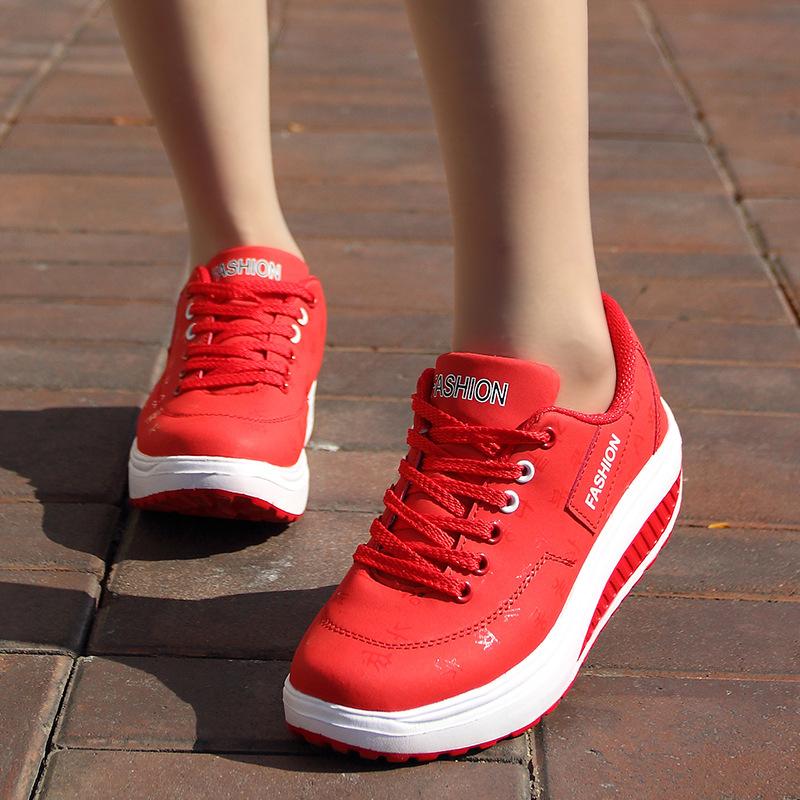 Spring And Autumn Rocking Shoes Women's Sports Sponge Cake Women's Singles Shoes Casual Comfortable Walking Shoes Middle-Aged