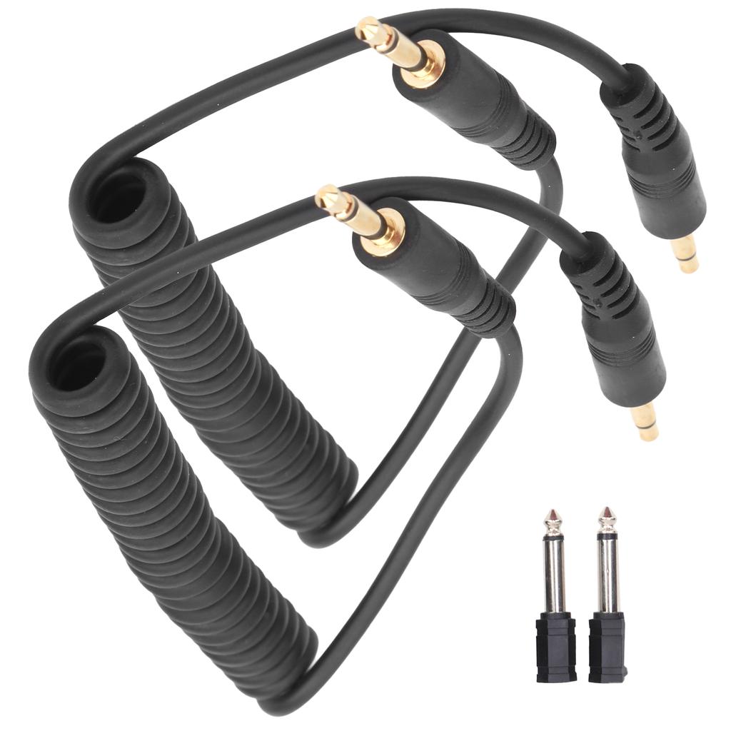 2Pcs Universal Type Digital Camera 3.5mm‑6.35mm Synchronization Connecting Line Cable Set