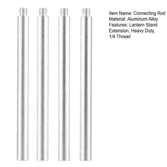 4Pcs Outdoor Lantern Stand Extension Rod Heavy Duty 1/4-inch Thread Aluminum Alloy Multi-purpose Camping Lamp Holder Connecting Pole