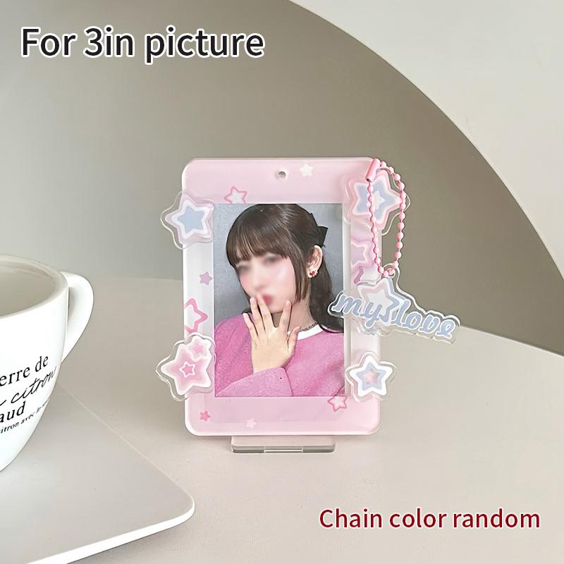 Acrylic Ins Photo Frame 3-Inch Small Card Photo Display Standing Sign Idol Card Picture Frame Card Holder Protective Case
