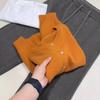 Orange long-sleeved knitted cardigan sweater women's autumn and winter loose soft waxy lazy coat top