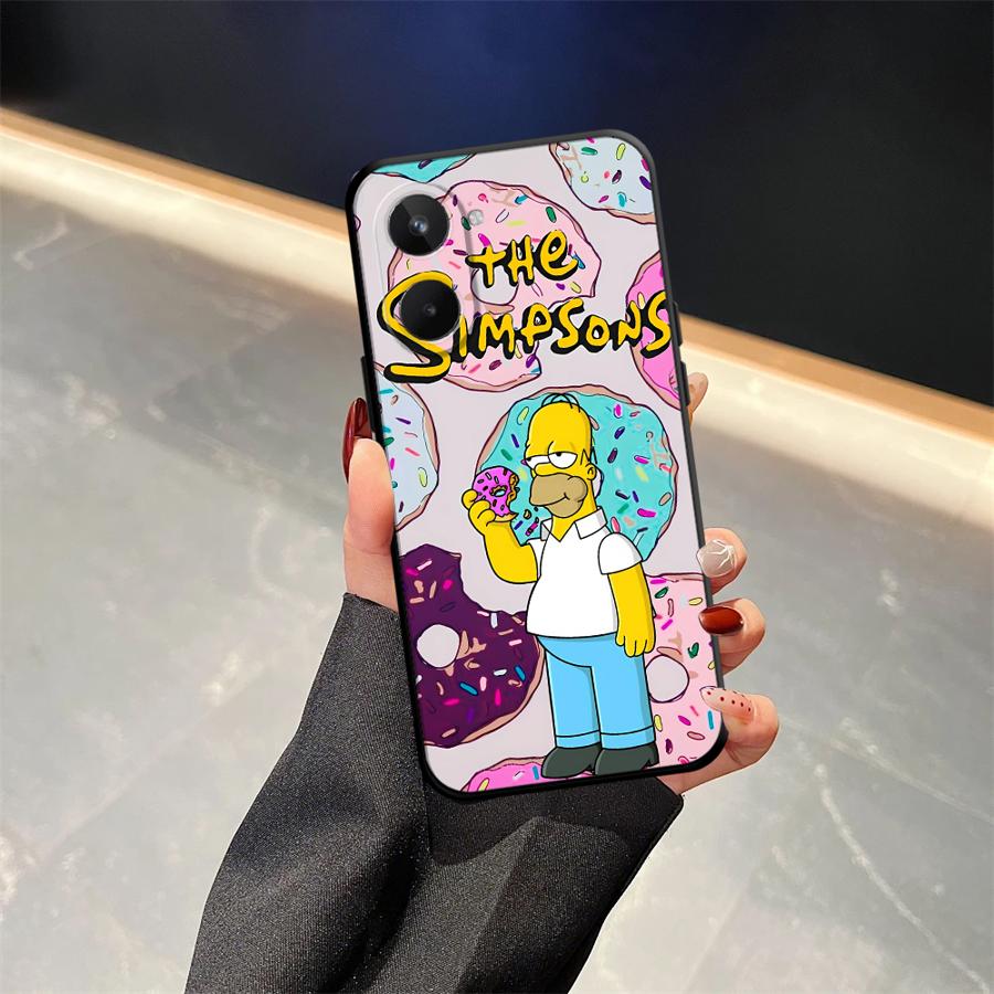 Case for Realme C21 C15 C12 C25 11 Pro Nazro 50 50i 12 14 GT Master Neo2 P3 Ultra C33 C35 C53 C55 Phone Cover S-simpsons Donut
